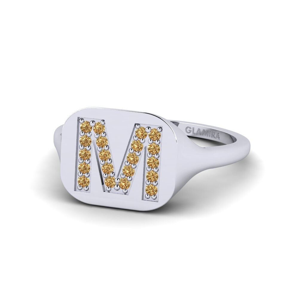 Palladium 950 Brauner Diamant Ring Swara - M