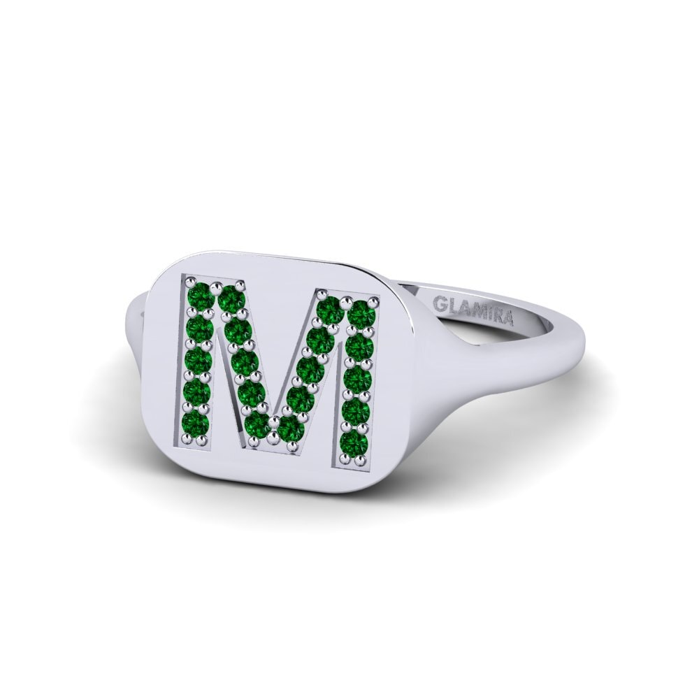 Palladium 950 Grüner Zirkonia Ring Swara - M