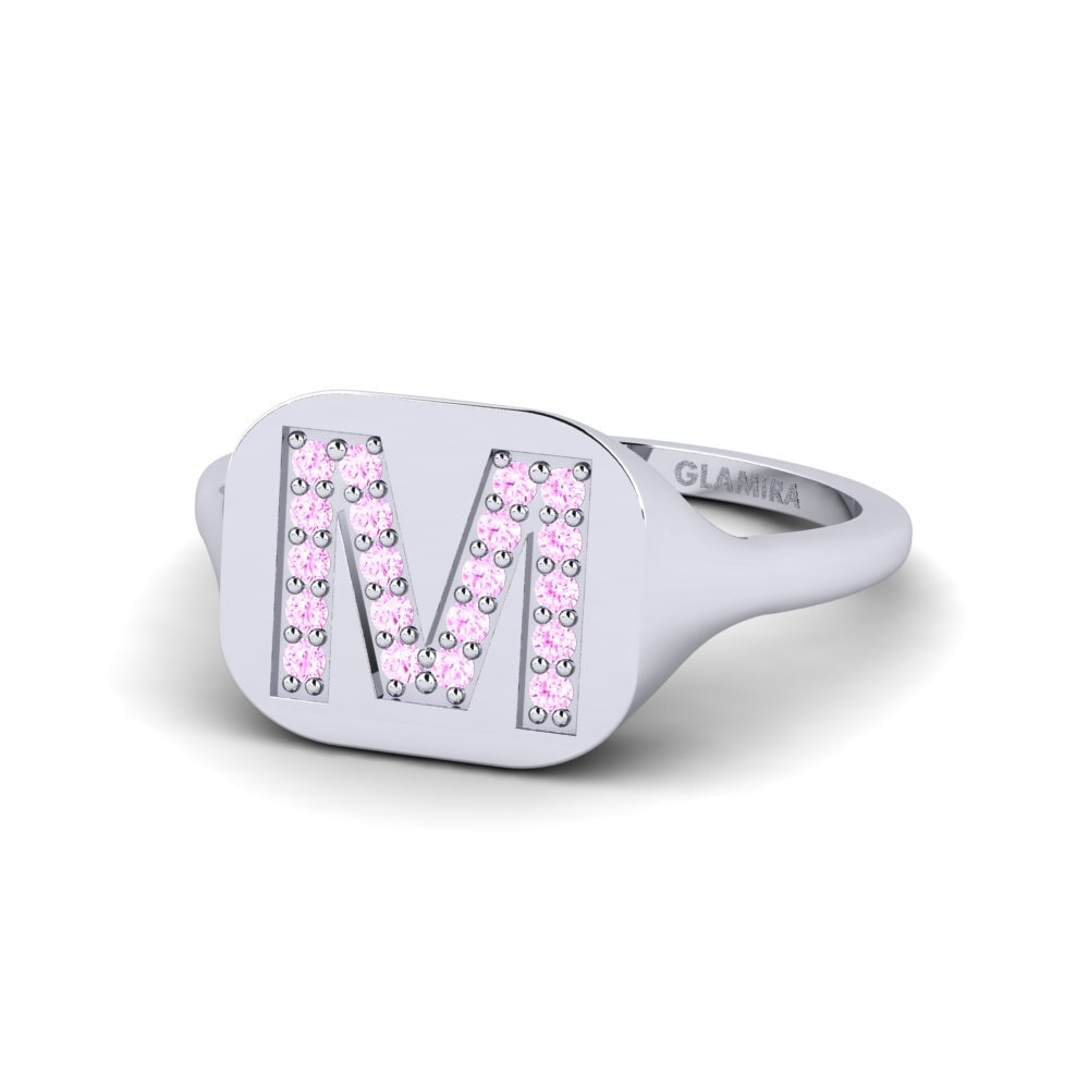 Palladium 950 Rosa Saphir Ring Swara - M