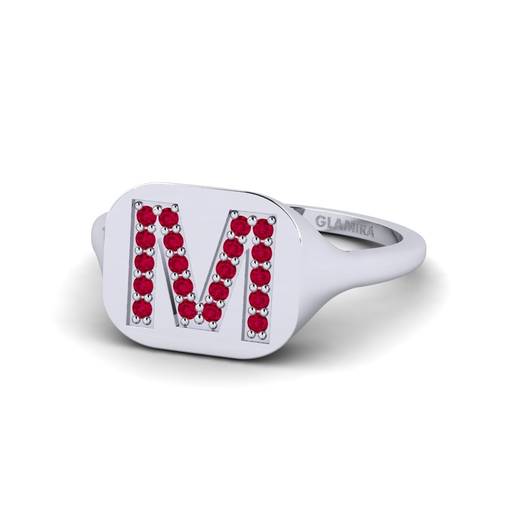 Palladium 950 Rubin Ring Swara - M