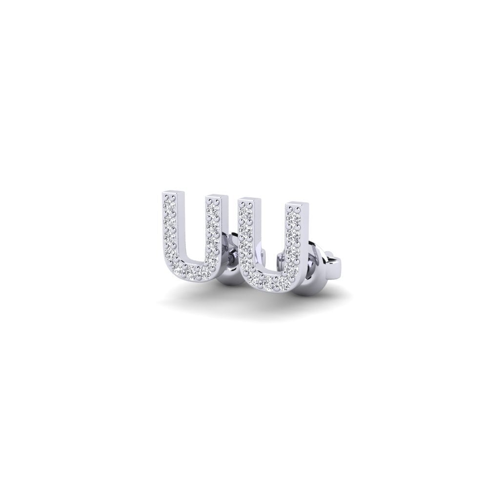 14ct White Gold Women's Earring Vuori - U