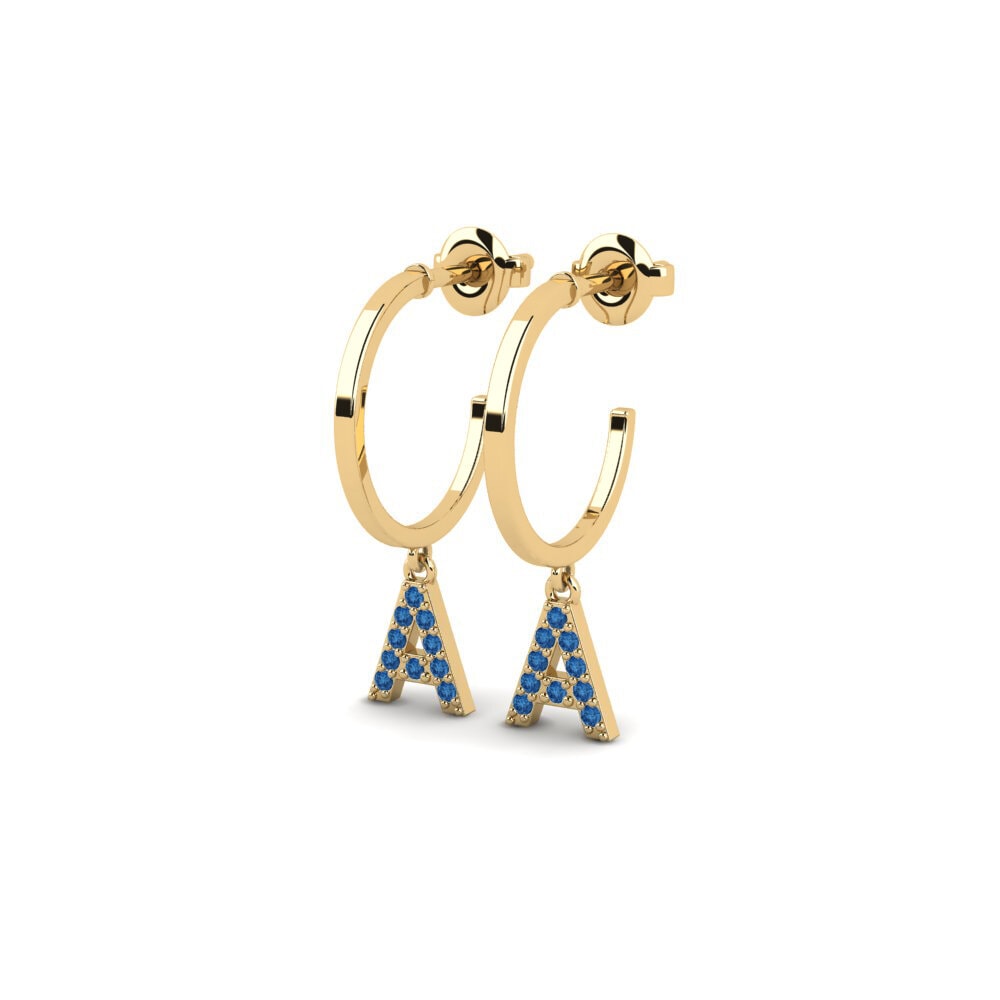 Dark Blue Zirconia Women's Earring Bundok - A