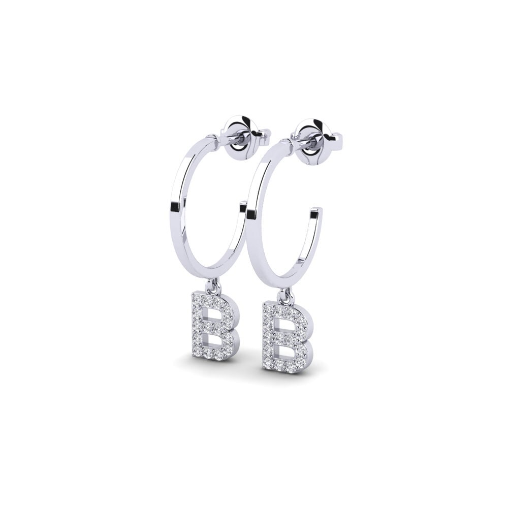 14ct White Gold Women's Earring Bundok - B