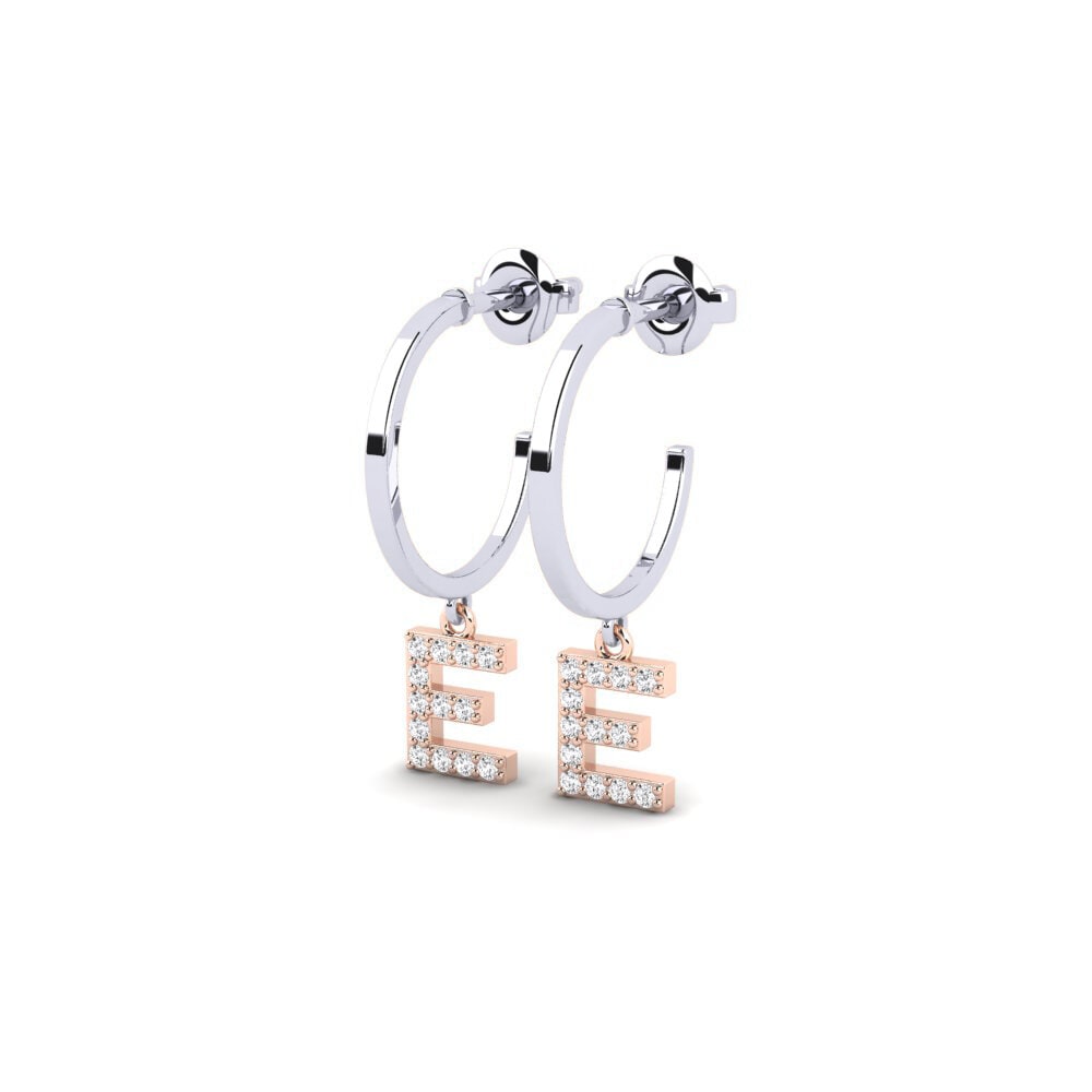 14ct White & Rose Gold Women's Earring Bundok - E