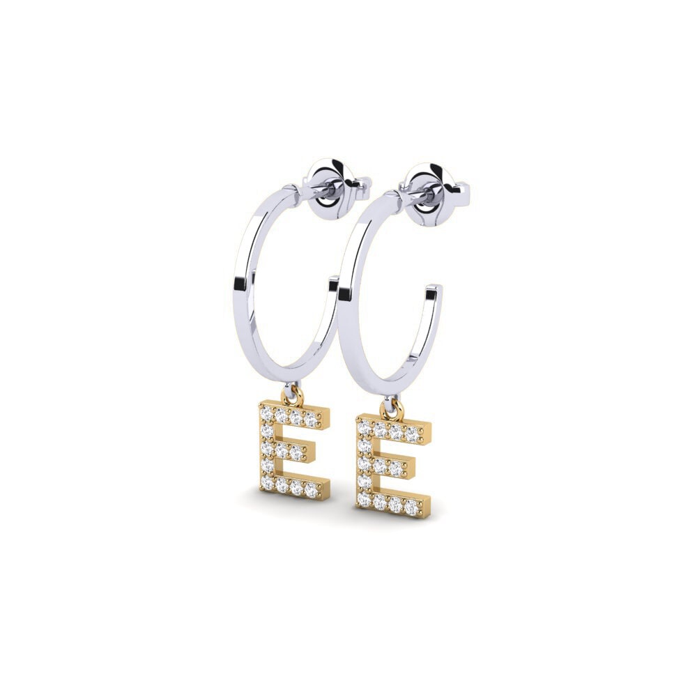 14ct White & Yellow Gold Women's Earring Bundok - E