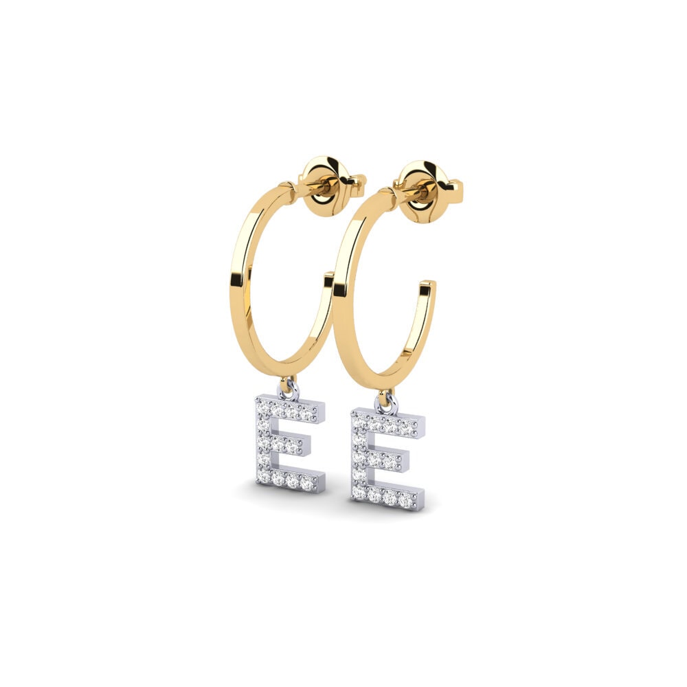 14ct Yellow & White Gold Women's Earring Bundok - E