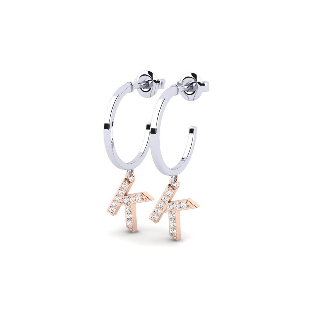 14ct White & Rose Gold Women's Earring Bundok - K