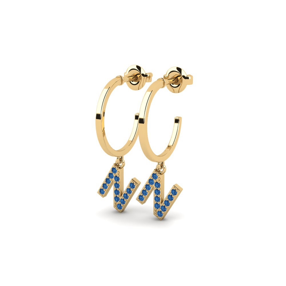 Dark Blue Zirconia Women's Earring Bundok - N