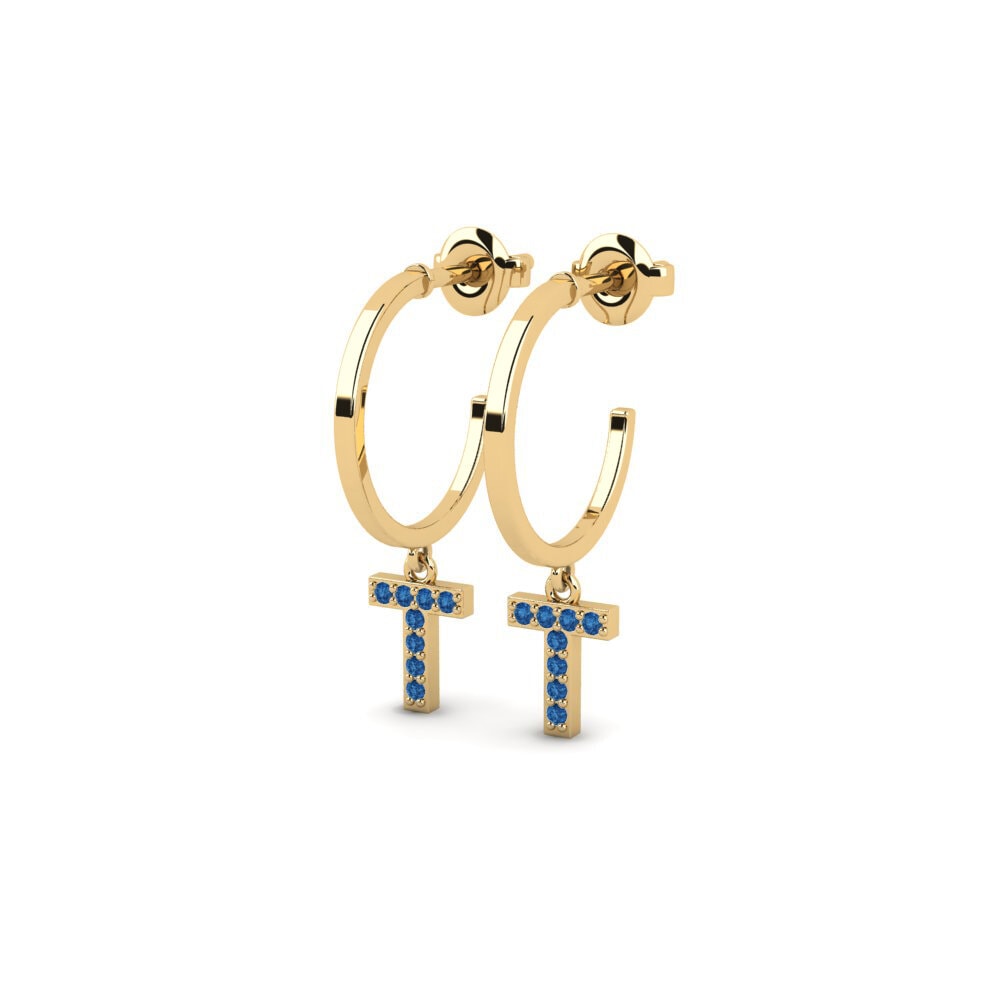 Dark Blue Zirconia Women's Earring Bundok - T
