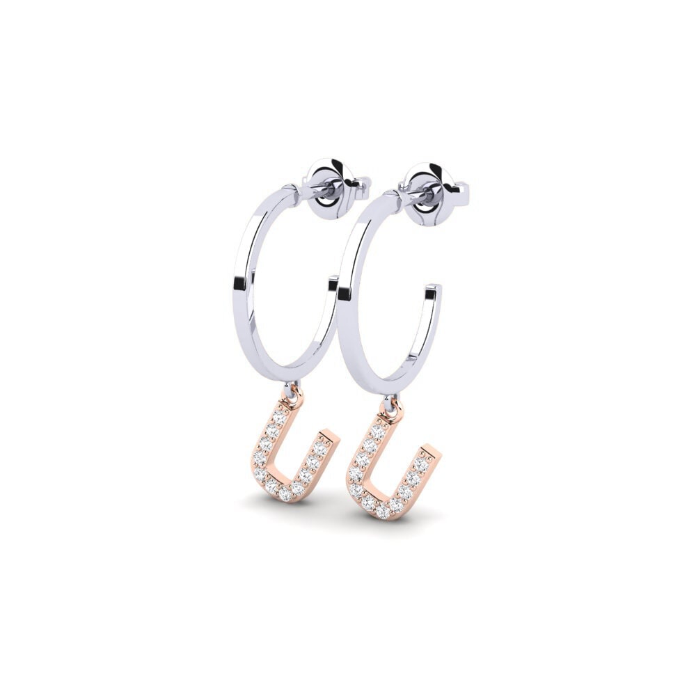 14ct White & Rose Gold Women's Earring Bundok - U