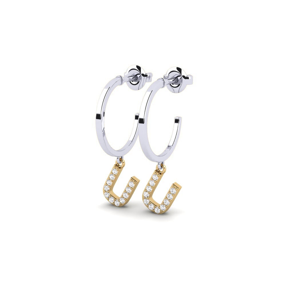14ct White & Yellow Gold Women's Earring Bundok - U