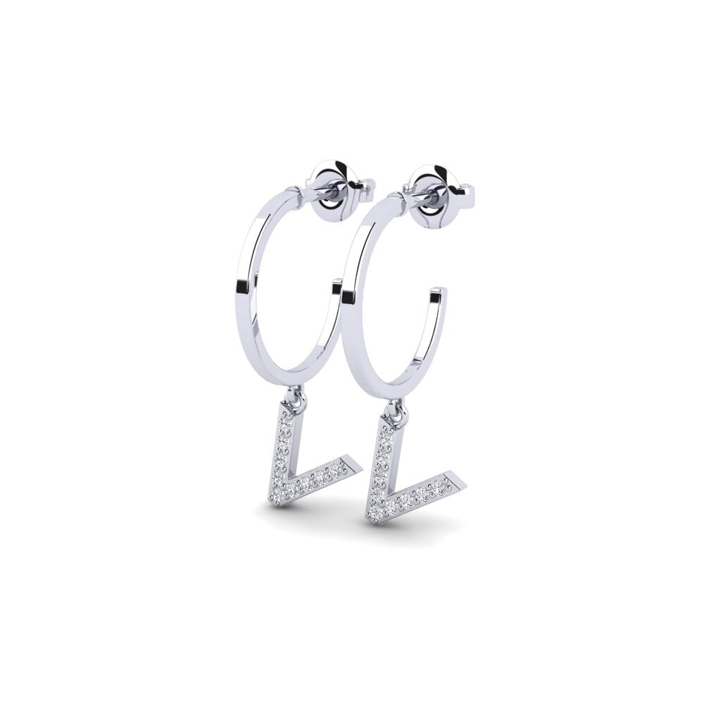 950 Platina Dames Oorbellen Bundok - V
