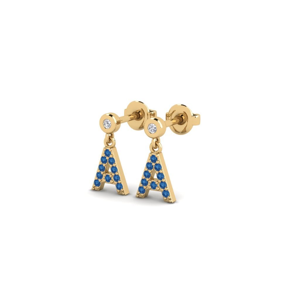 Dark Blue Zirconia Women's Earring Jasorat - A