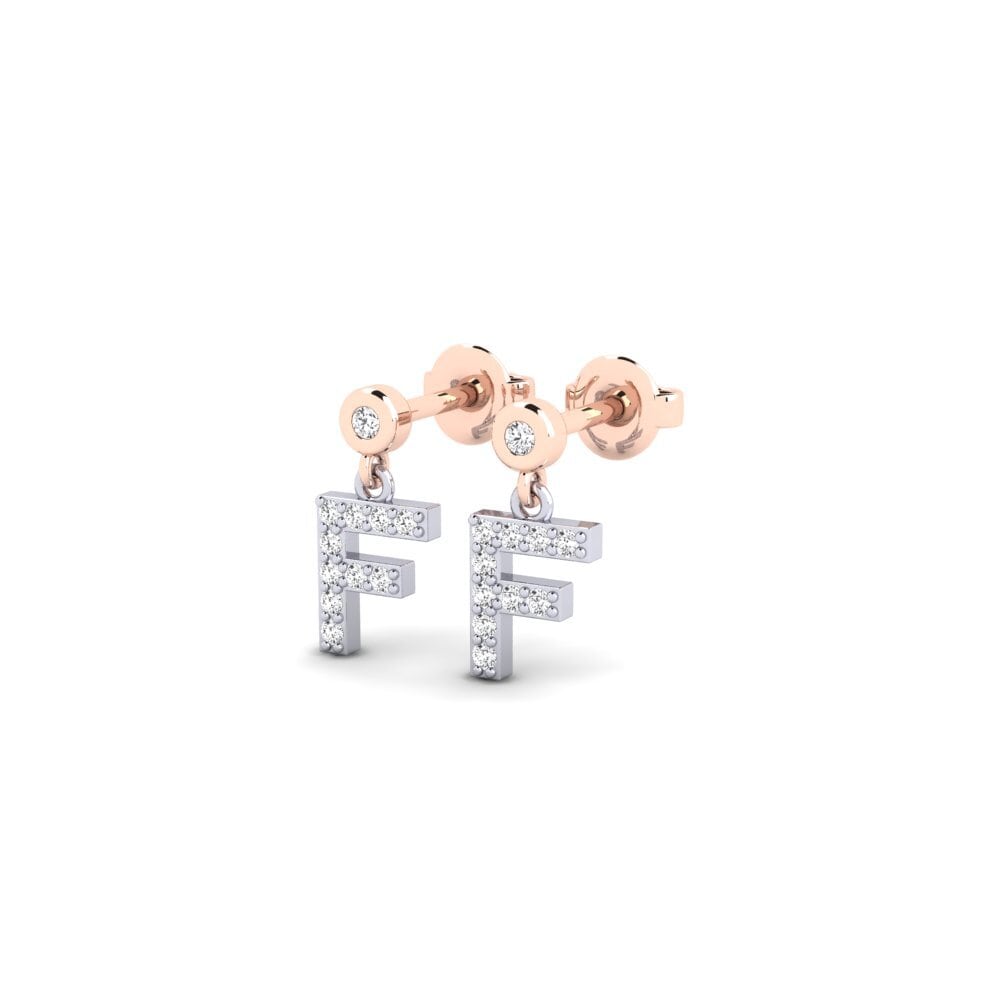 14ct White & Rose Gold Women's Earring Jasorat - F
