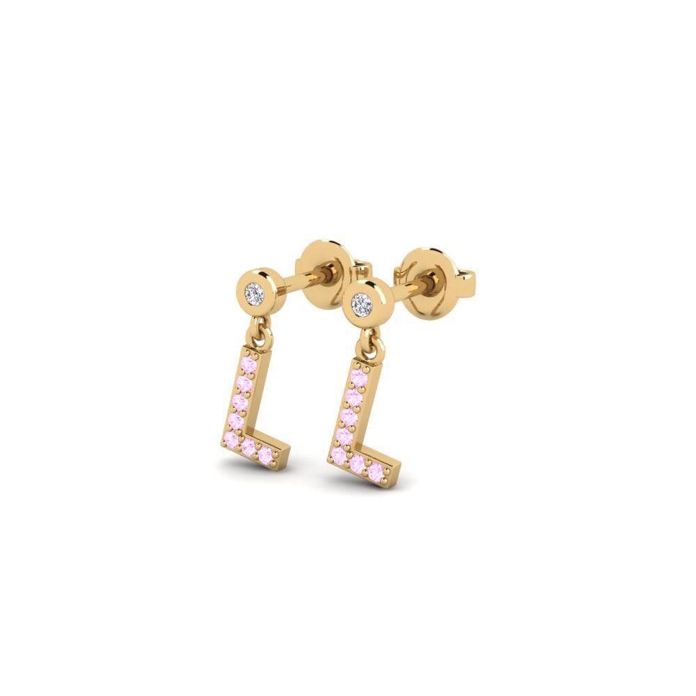 Pink Sapphire Women's Earring Jasorat - L