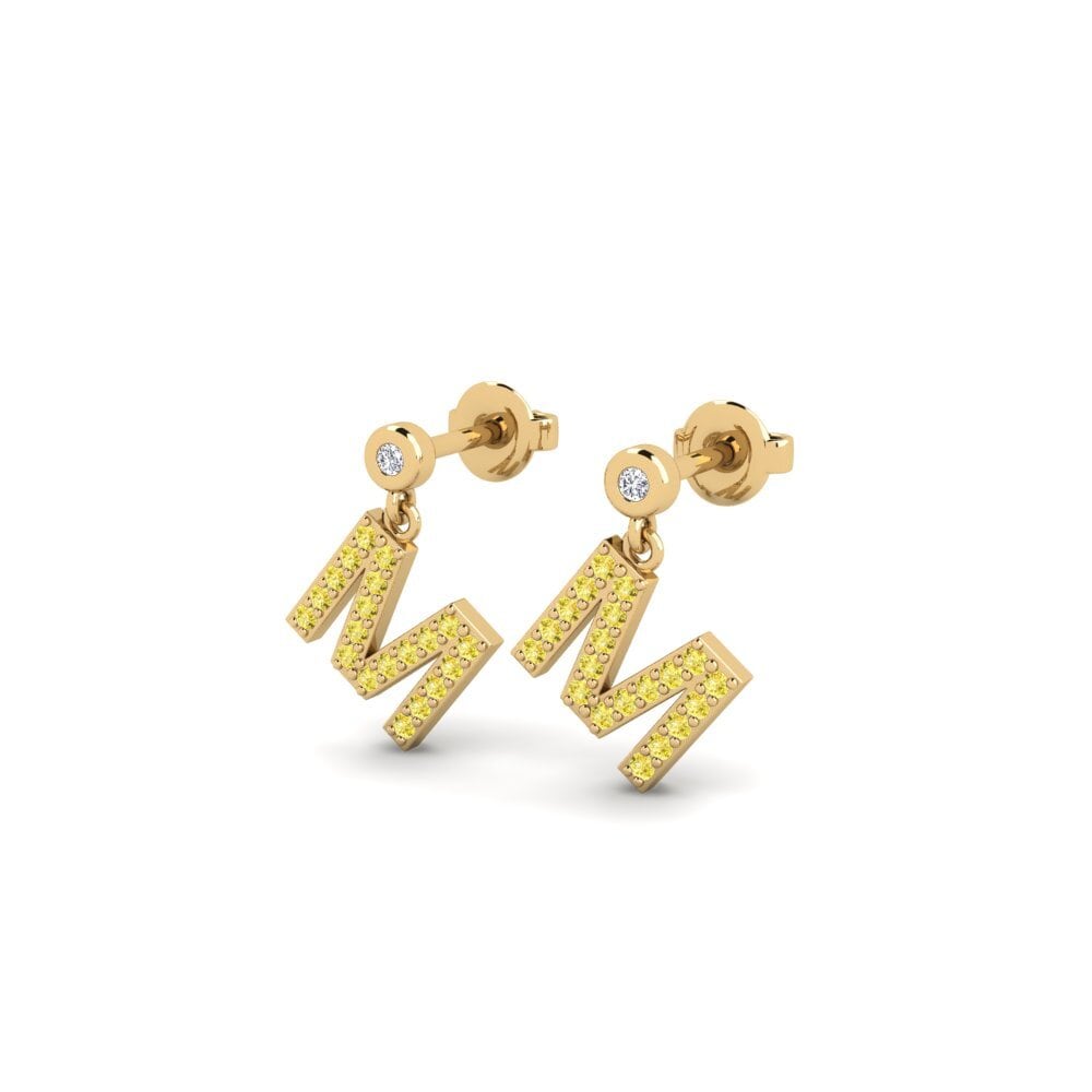 Yellow Sapphire Women's Earring Jasorat - M