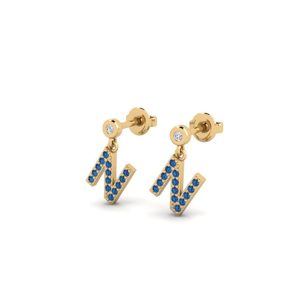 Dark Blue Zirconia Women's Earring Jasorat - N