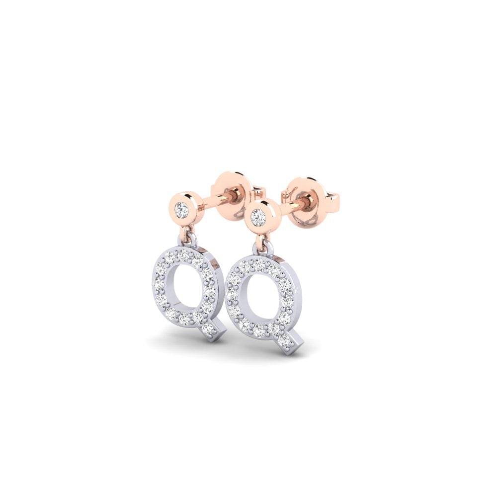 14ct White & Rose Gold Women's Earring Jasorat - Q