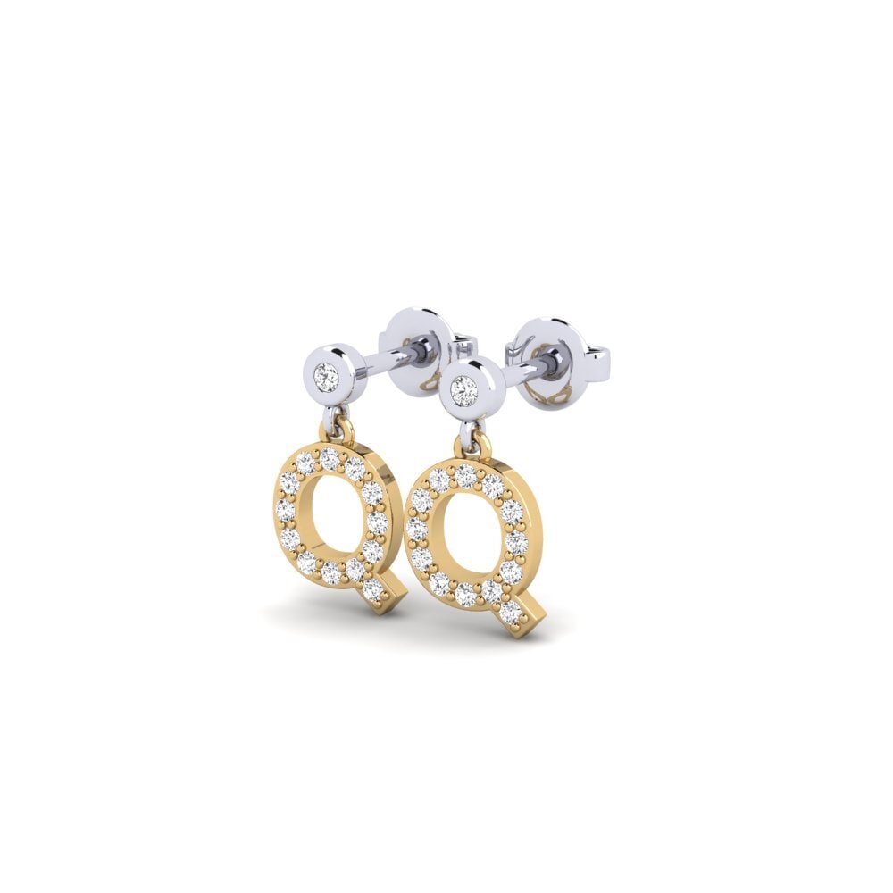 14ct Yellow & White Gold Women's Earring Jasorat - Q