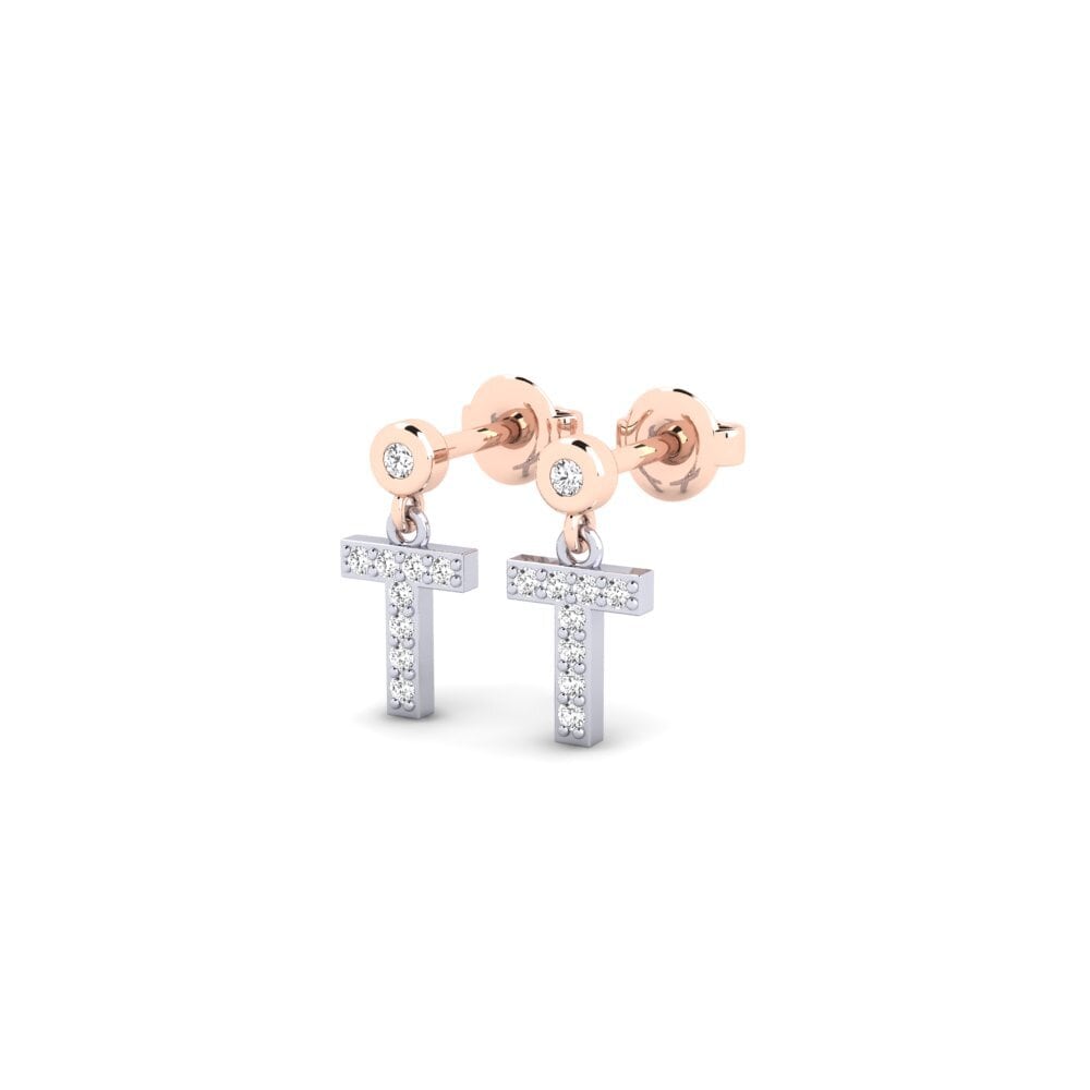 14ct White & Rose Gold Women's Earring Jasorat - T