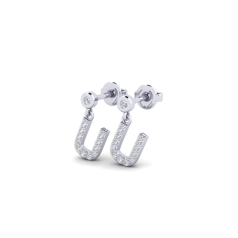 14ct White Gold Women's Earring Jasorat - U