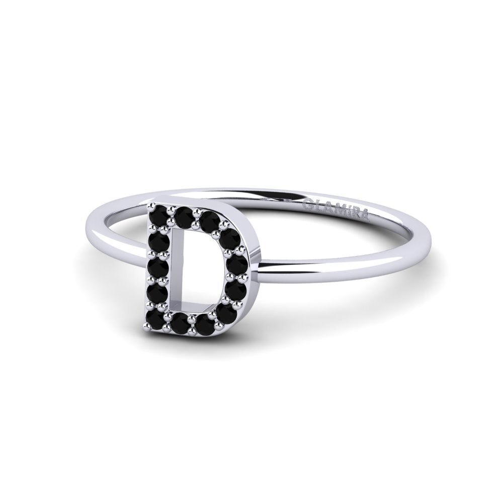 Palladium 950 Schwarzer Onyx Ring Kalns - D