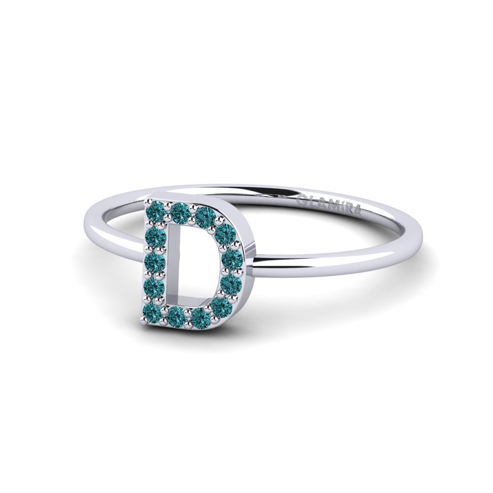 Palladium 950 Blauer Diamant Ring Kalns - D