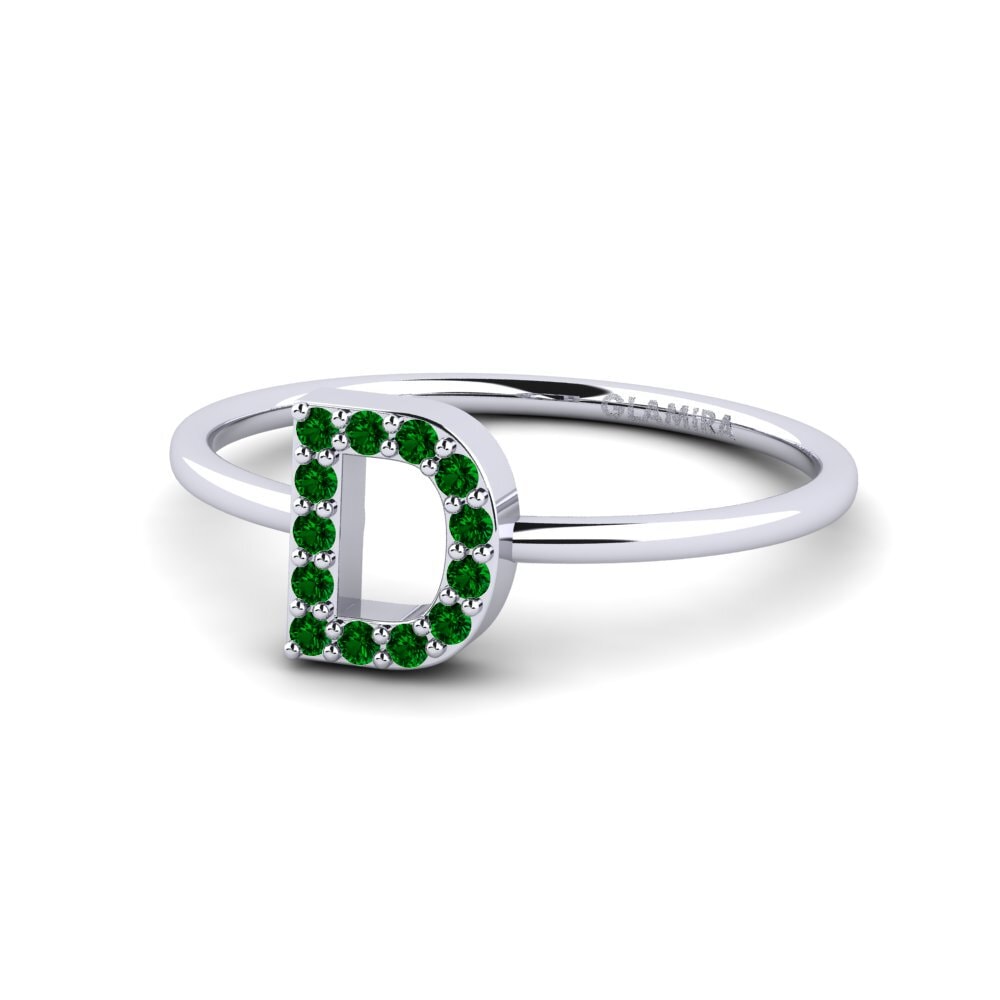 Palladium 950 Grüner Zirkonia Ring Kalns - D