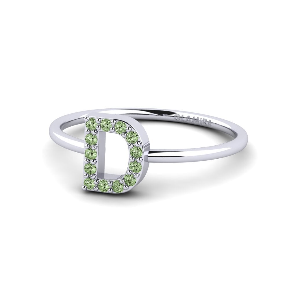 Palladium 950 Grüner Diamant Ring Kalns - D