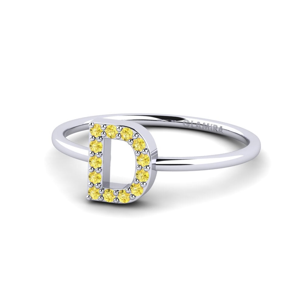 Palladium 950 Gelber Saphir Ring Kalns - D