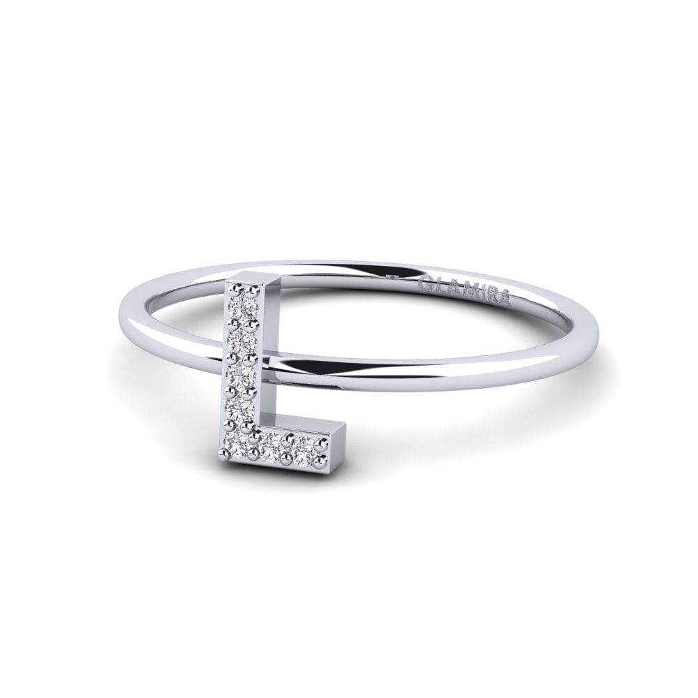 14ct White Gold Ring Kalns - L