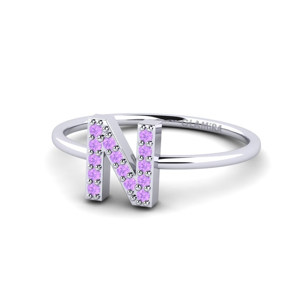 Palladium 950 Amethyst Ring Kalns - N