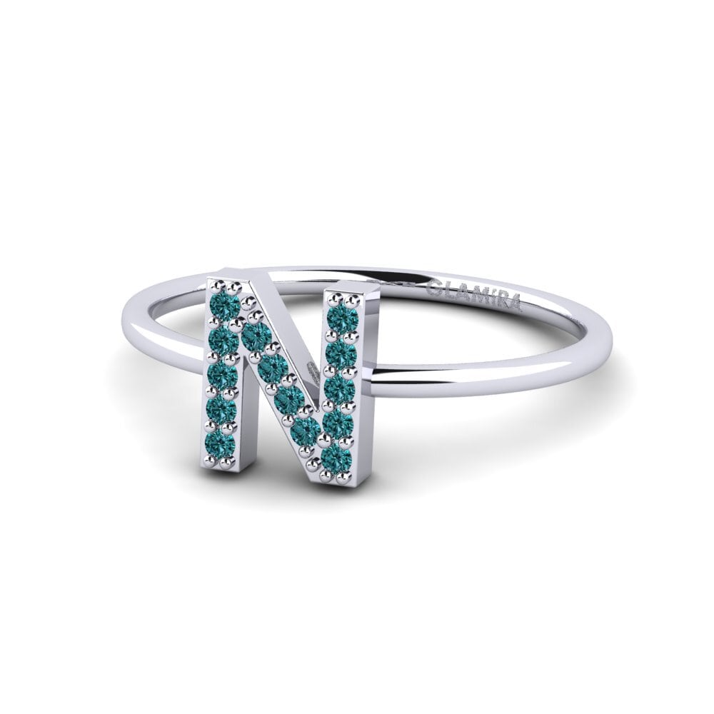 Palladium 950 Blauer Diamant Ring Kalns - N