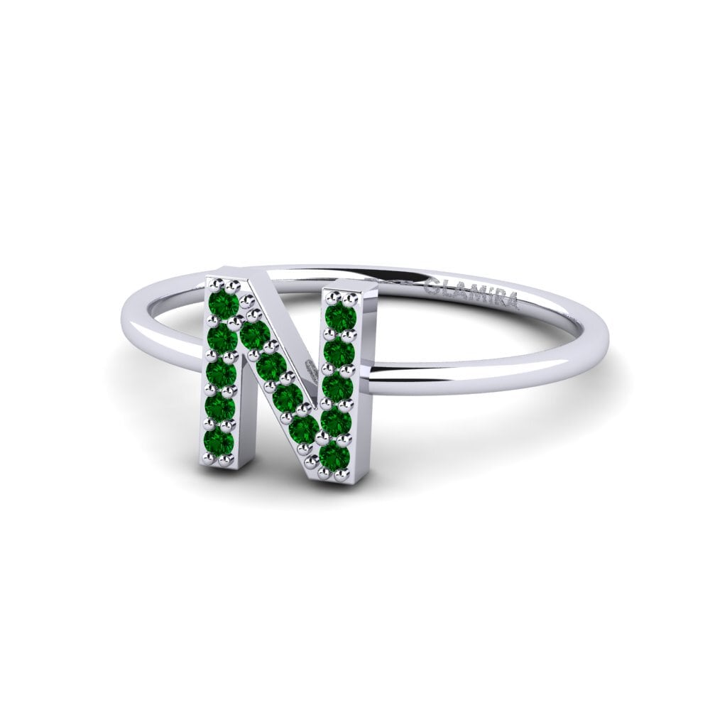 Palladium 950 Grüner Zirkonia Ring Kalns - N