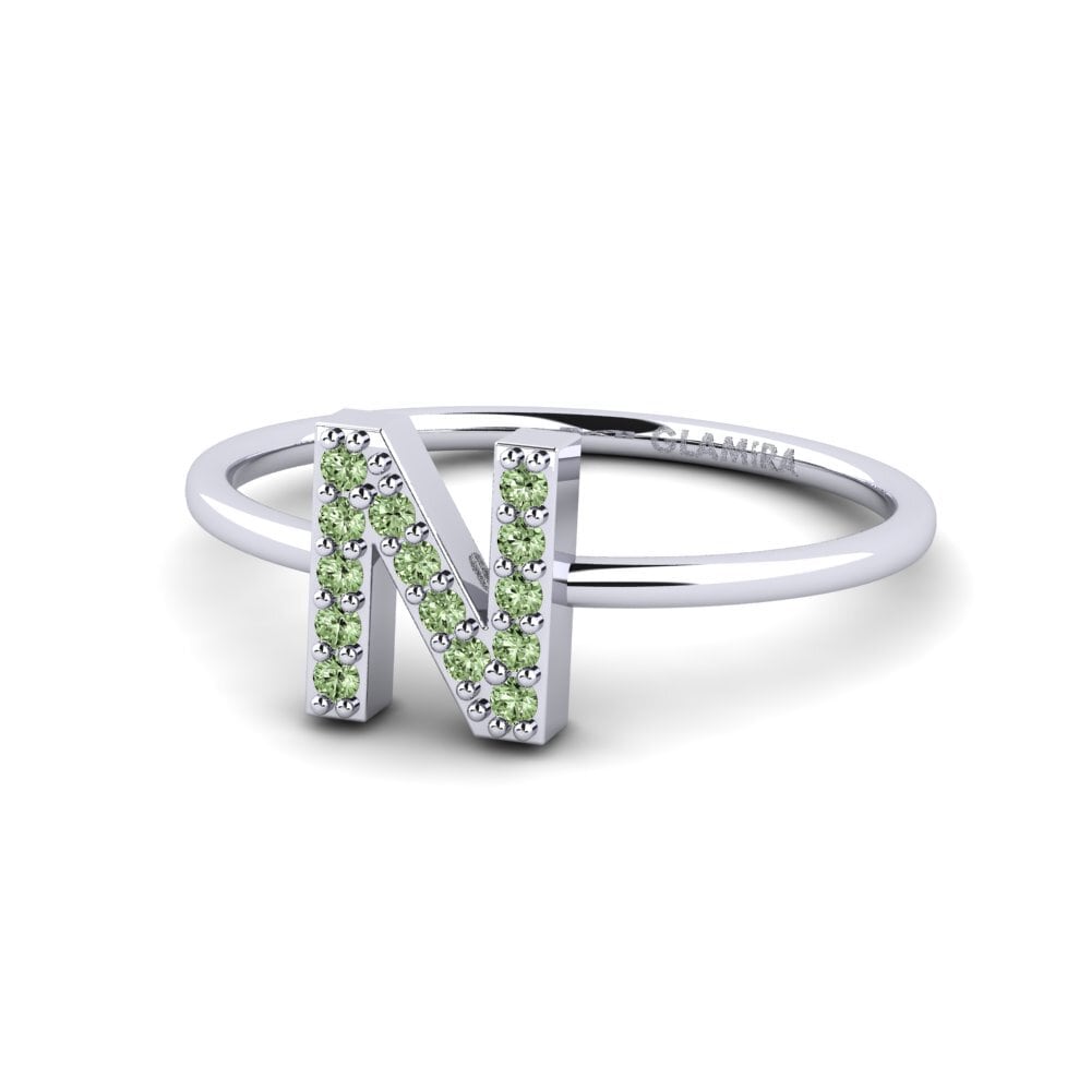 Palladium 950 Grüner Diamant Ring Kalns - N