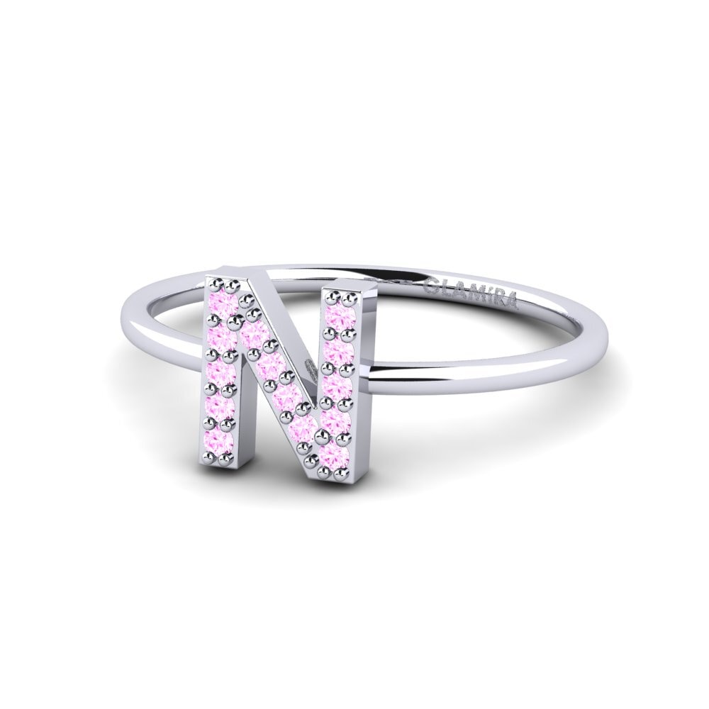 Palladium 950 Rosa Saphir Ring Kalns - N