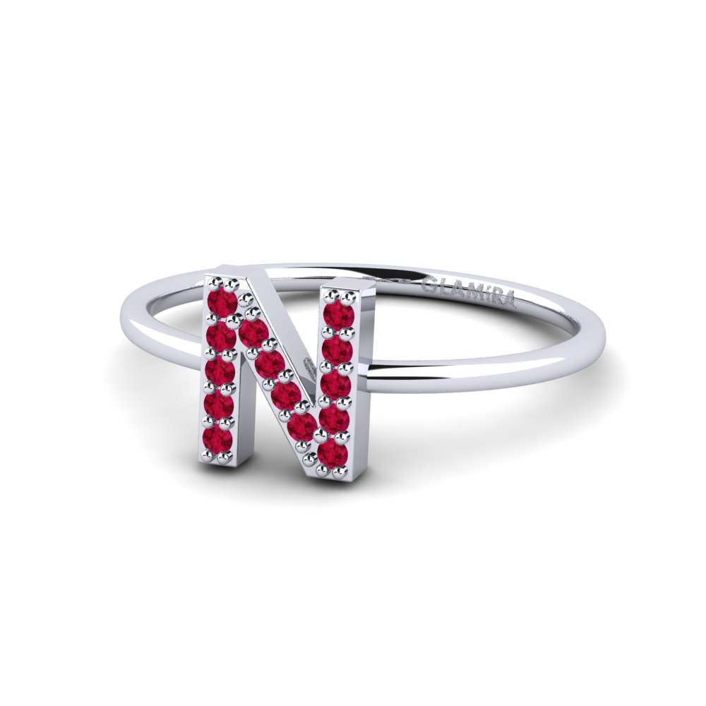 Palladium 950 Rubin Ring Kalns - N