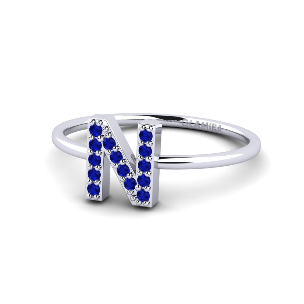 Palladium 950 Saphir Ring Kalns - N