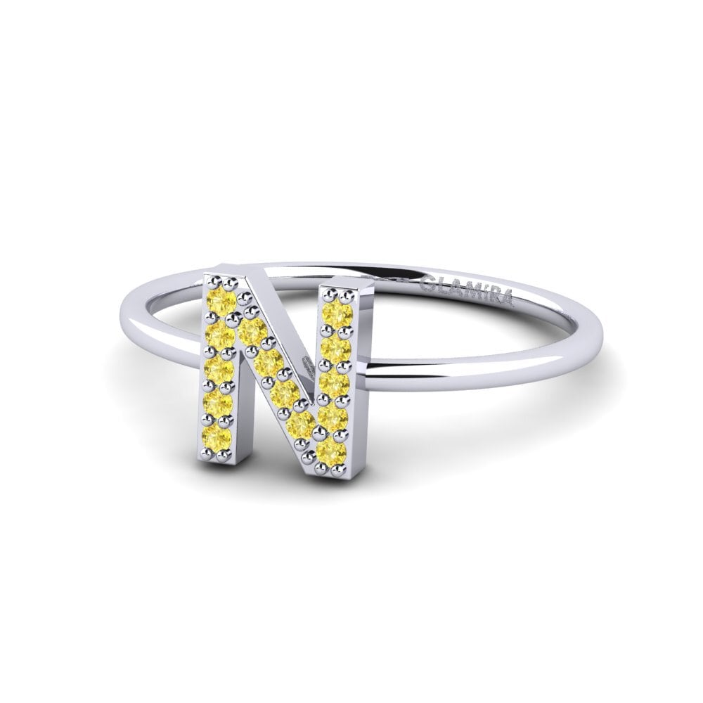 Palladium 950 Gelber Saphir Ring Kalns - N