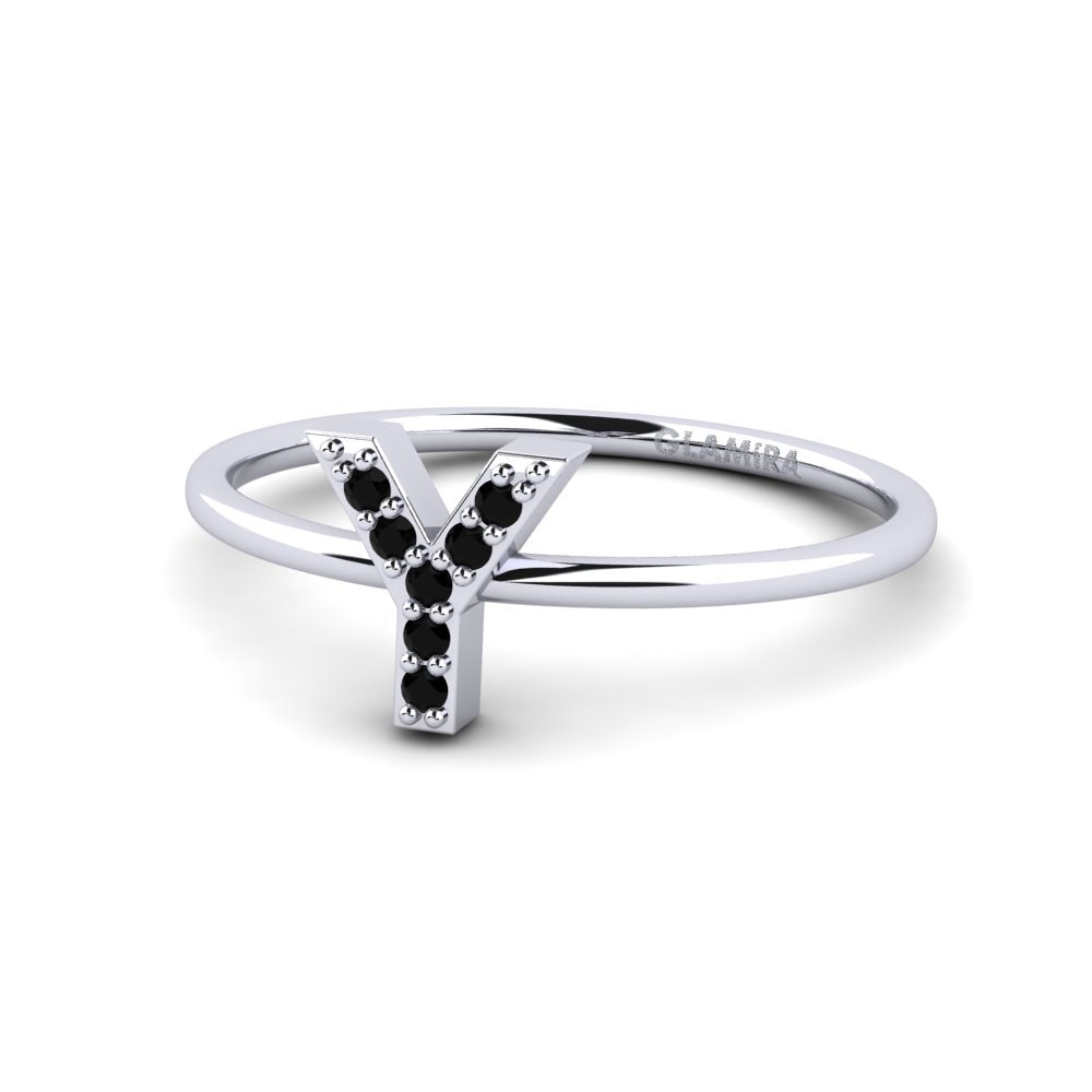 Palladium 950 Schwarzer Onyx Ring Kalns - Y