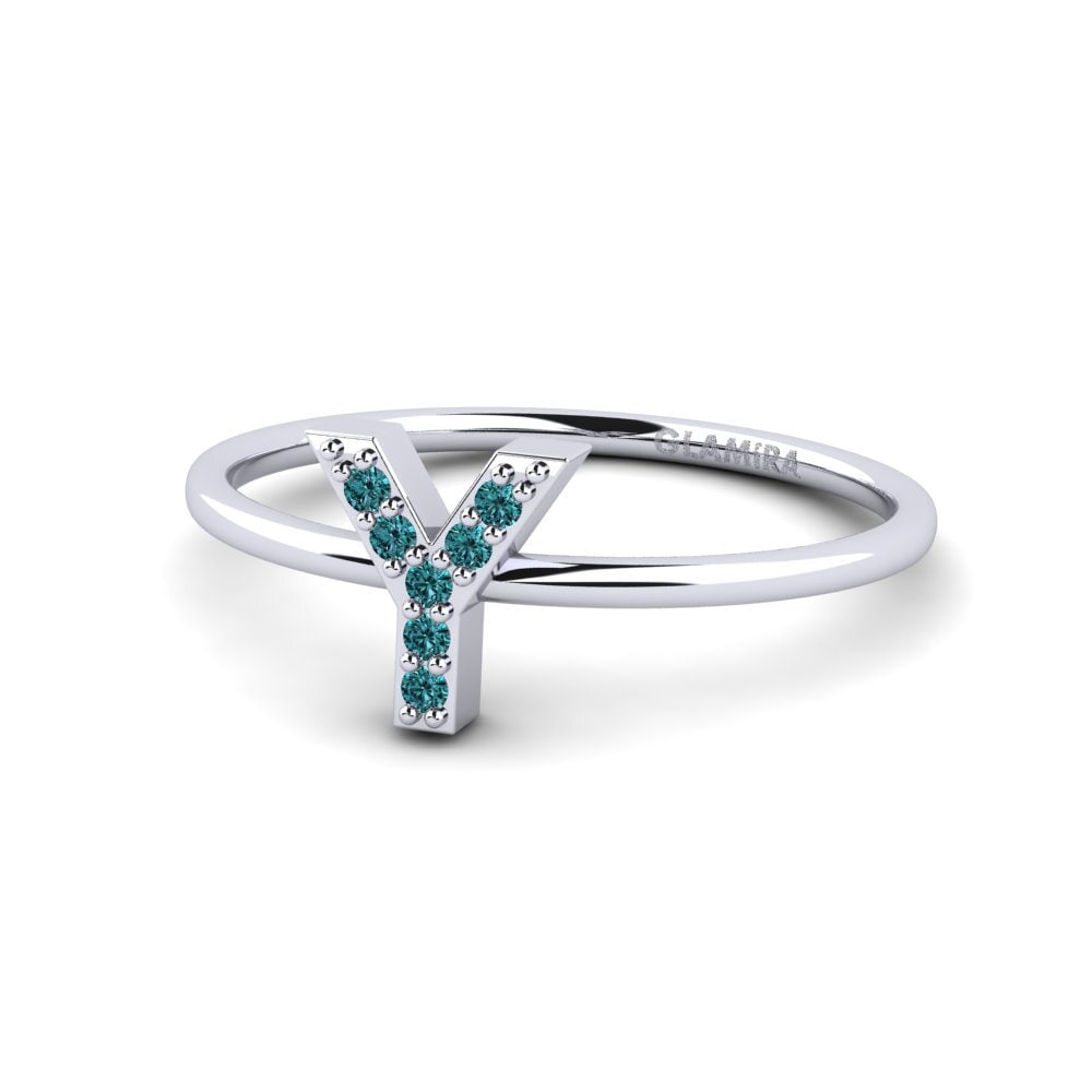 Palladium 950 Blauer Diamant Ring Kalns - Y