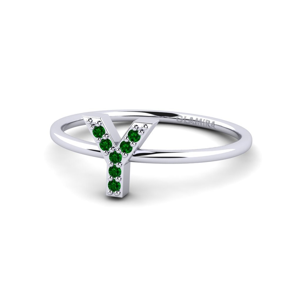 Palladium 950 Grüner Zirkonia Ring Kalns - Y