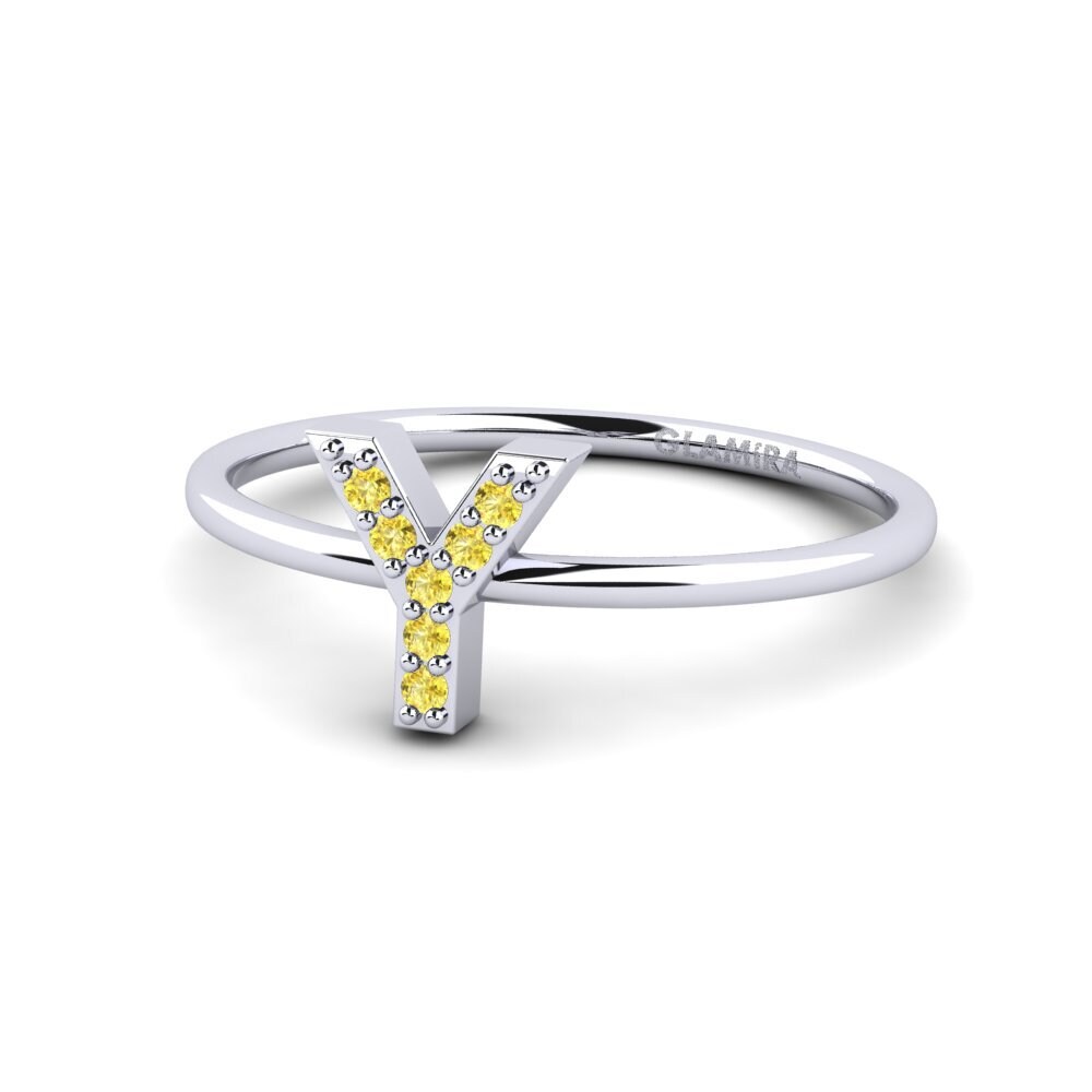 Palladium 950 Gelber Saphir Ring Kalns - Y