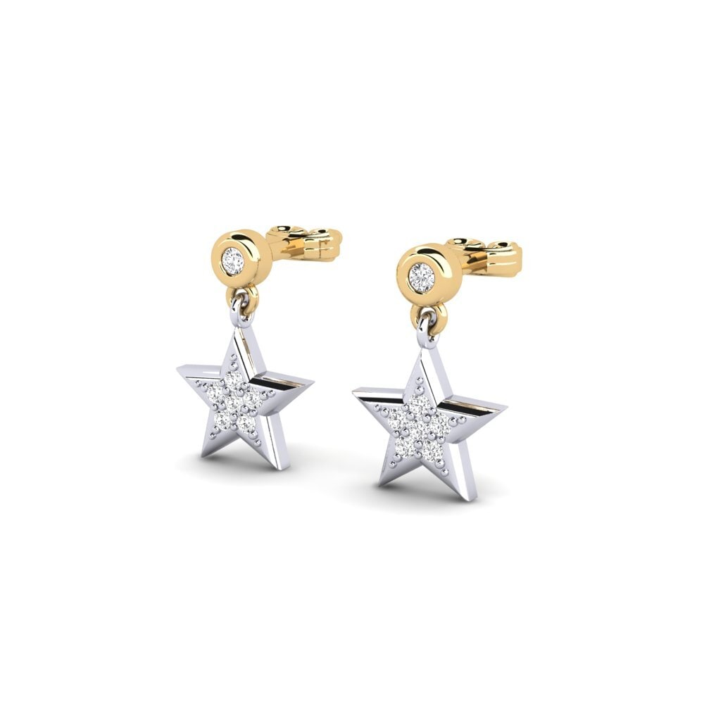 14ct White & Yellow Gold Women's Earring Behangelig