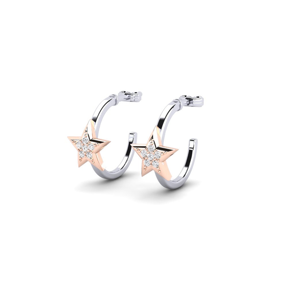 14ct White & Rose Gold Women's Earring Boselamose