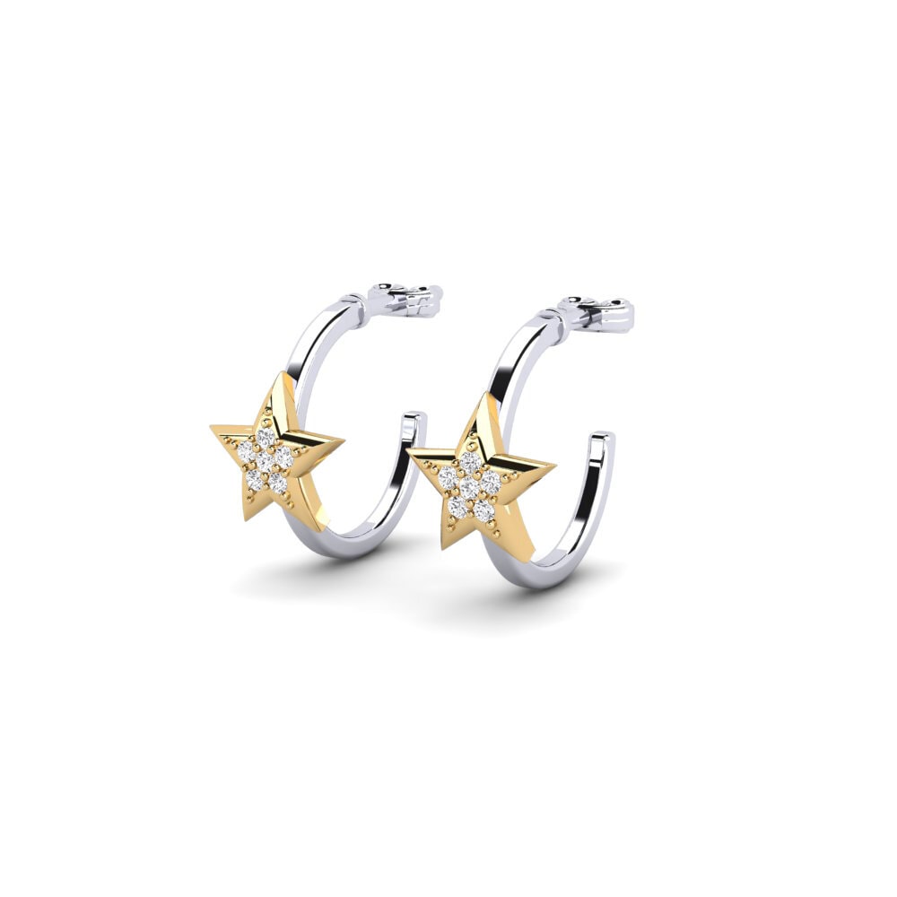 14ct White & Yellow Gold Women's Earring Boselamose