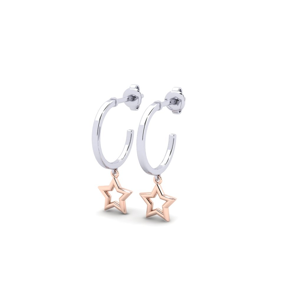 14ct White & Rose Gold Earring Estrevka