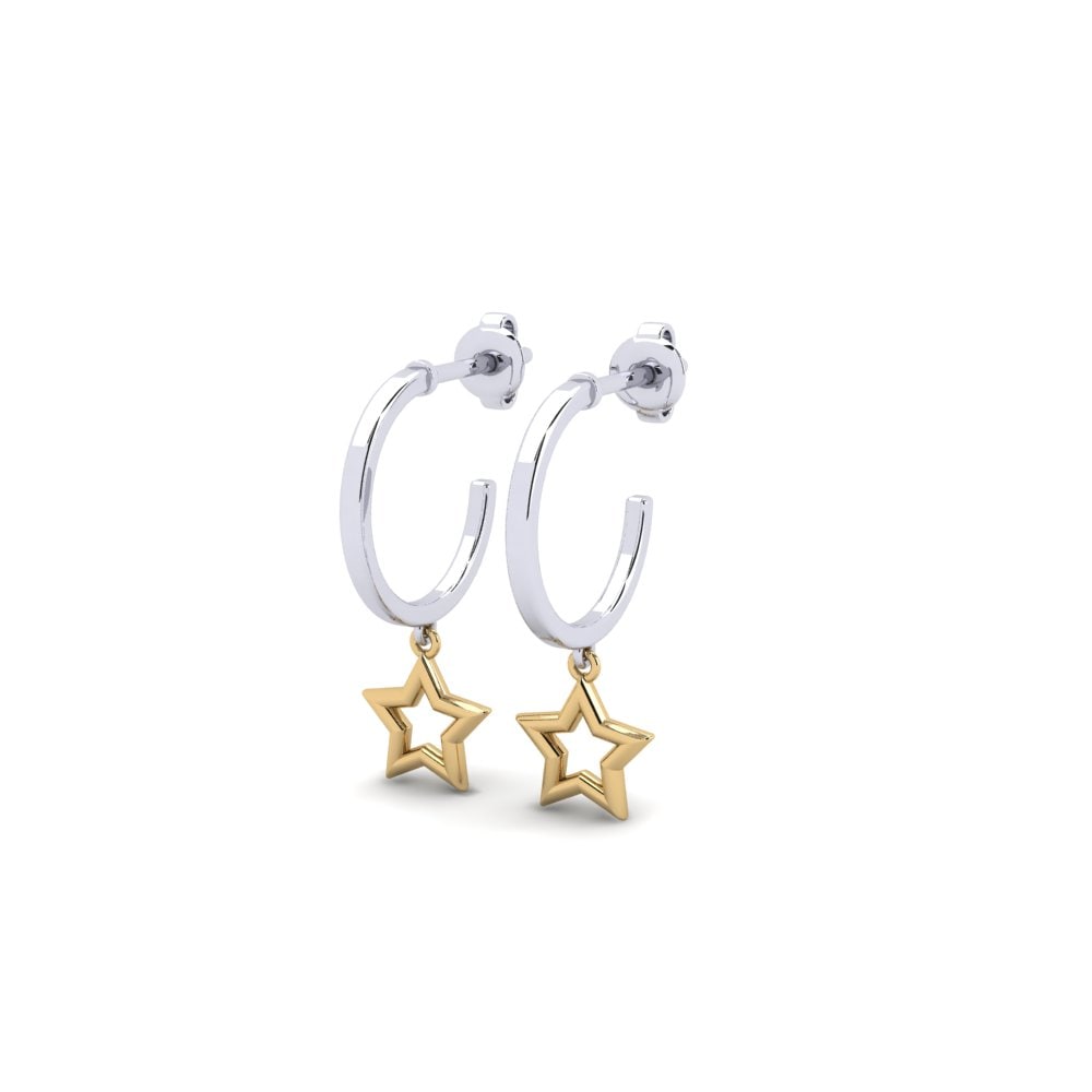14ct White & Yellow Gold Earring Estrevka