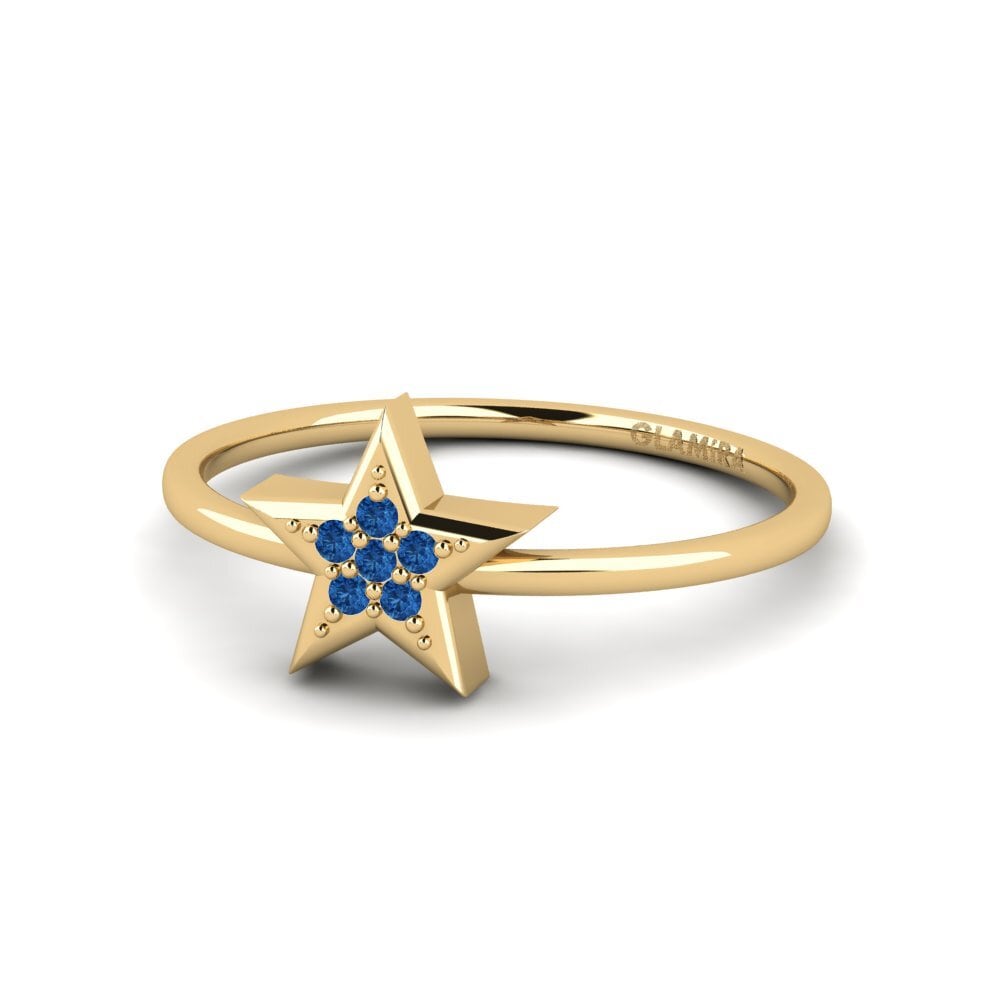 Zircônia azul escuro Anel Guiden
