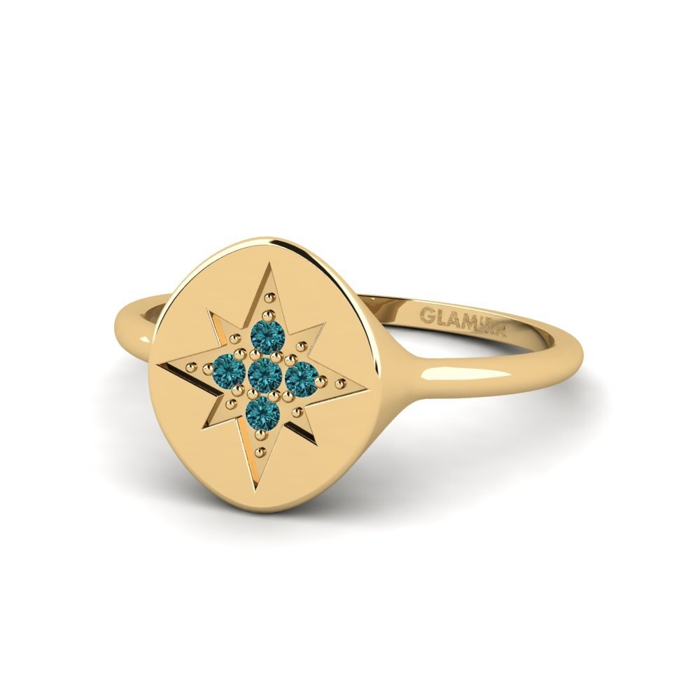 Diamante Azul Anel Henning